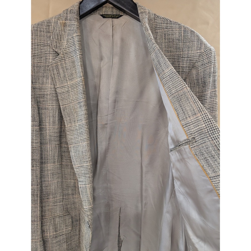 Robert Simon Parisian Mens Plaid Blazer Sport Coat Jacket Union Made‎ USA 48R - Picture 3 of 9